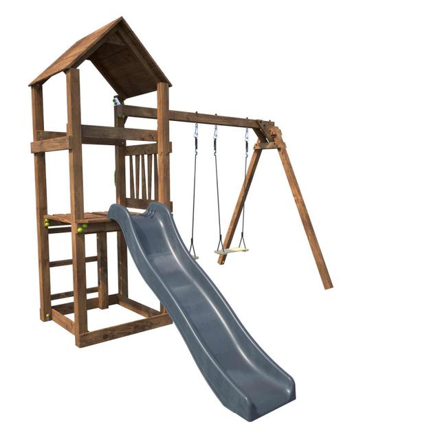 Aire de jeux en bois traité avec balançoire et toboggan Nouméa