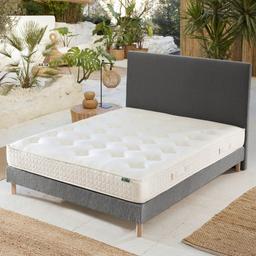 Ensemble matelas Latex Naturel sommier Gris Anthracite, 140x190