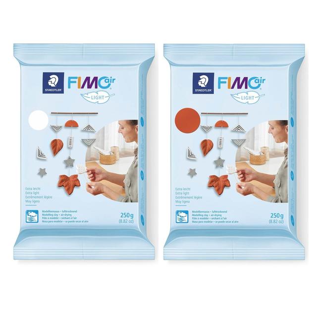 2 pâtes polymères Fimo Air Light 250 g Blanc + Terracotta