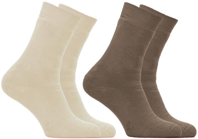 2 paires de chaussettes bouclettes 88% coton bio crème/marron T3