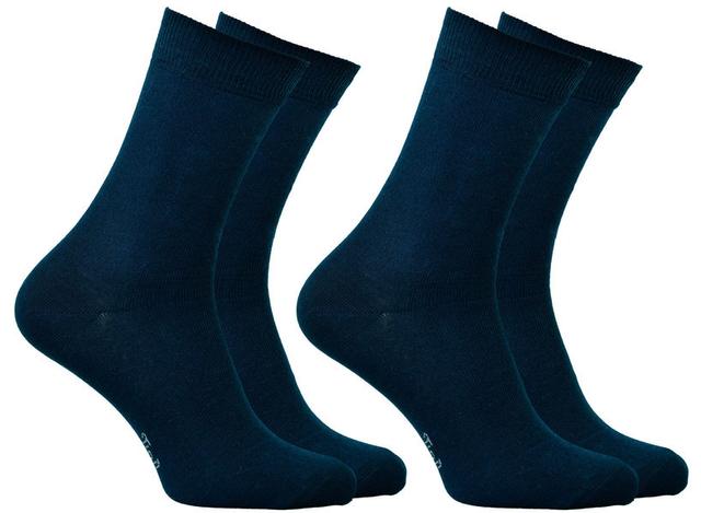 2 paires de chaussettes fines 98% coton bio marine/marine T43-46