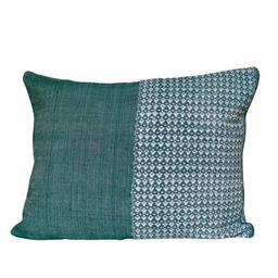 Coussin tissé en coton vert 40x50