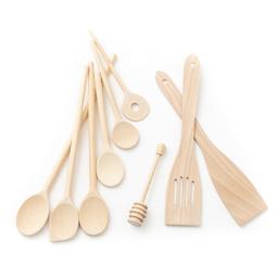 Ensemble d'ustensiles de cuisine en bois 9 pièces