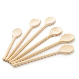 Ensemble de 6 cuillères de cuisine en bois  20cm - 35cm