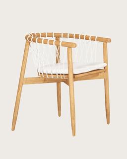 Nala - Chaise en teck massif et cordage blanc