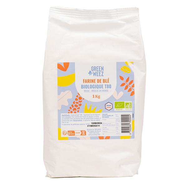 Farine de blé T80 meule bio France 1kg