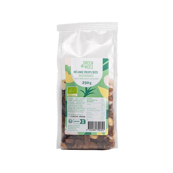 Mélange fruits secs raisin cajou amande noisette bio 250g