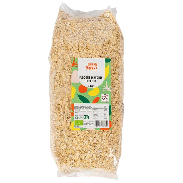 Flocons d'avoine fins bio sans gluten 1kg