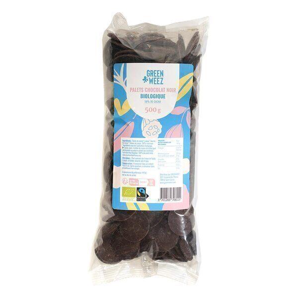 Palets chocolat noir 56% bio et équitables 500g