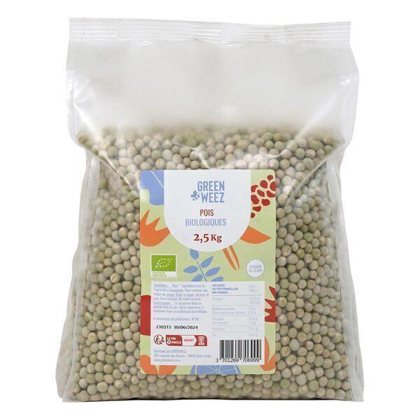 Petits pois verts entiers bio 2,5kg