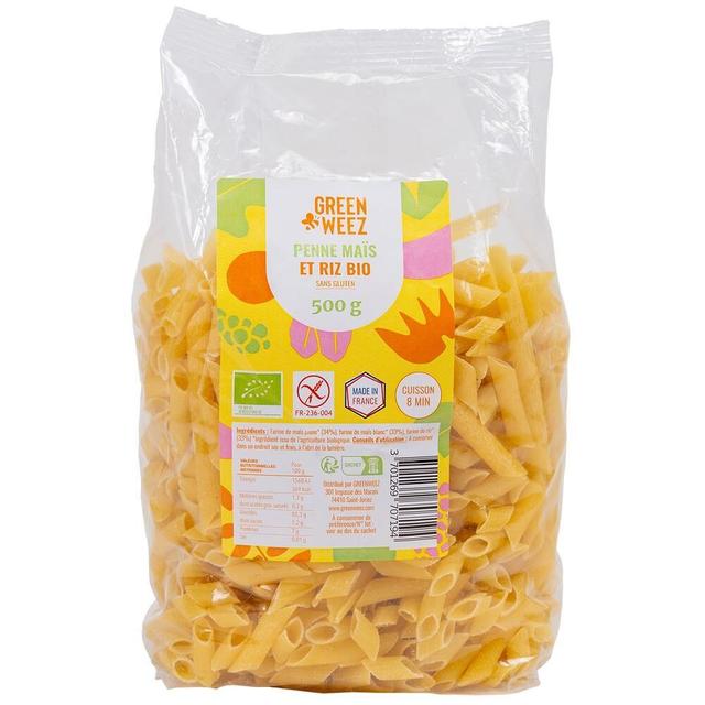 Penne bio maïs et riz sans gluten 500g