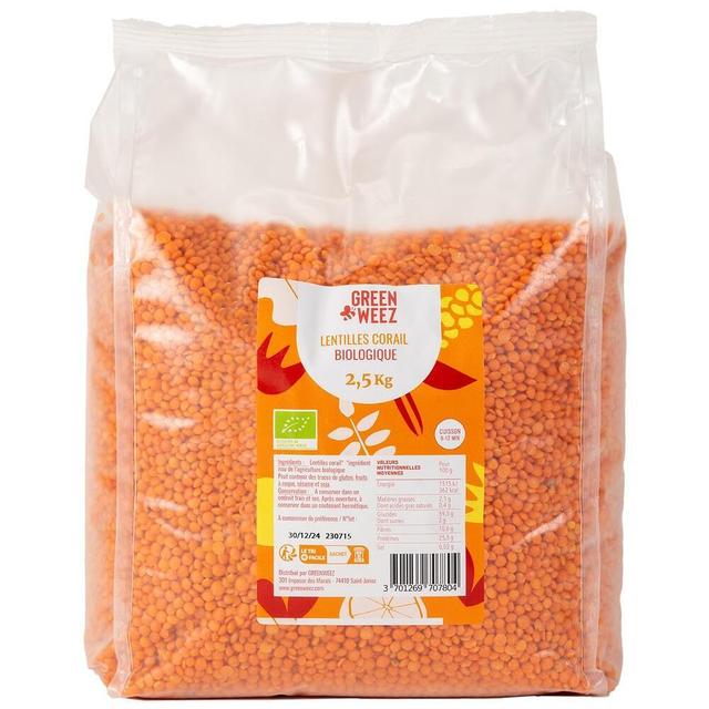 Lentilles corail bio 2,5kg