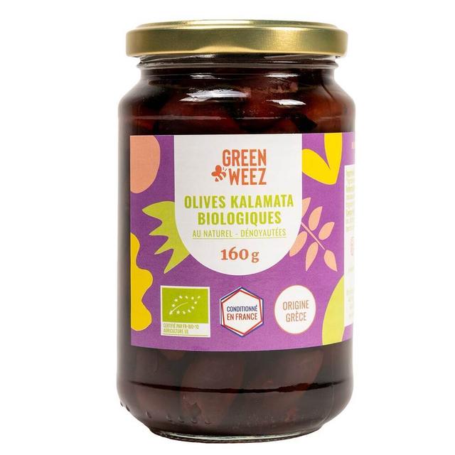 Olives noires Kalamata dénoyautées Bio de Grèce 160g