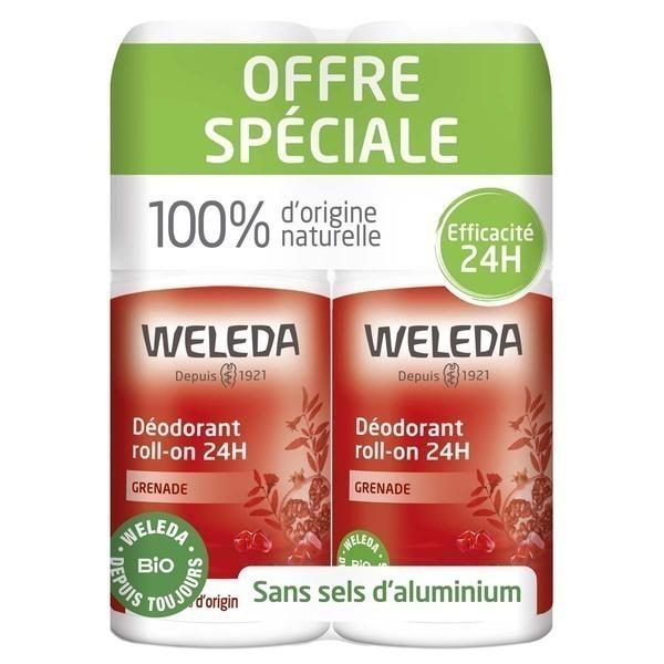 Lot de 2 x Déodorant roll-on 24H Grenade - 50 mL