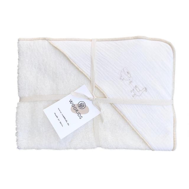 Cape de bain DUCKS broderie beige