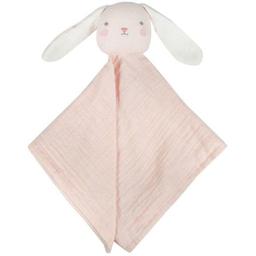 Doudou Plat Lapin Rose Lange Mousseline de coton bio Albetta