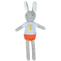 Lapin Peluche éponge de coton bio 1er anniversaire 44cm Albetta