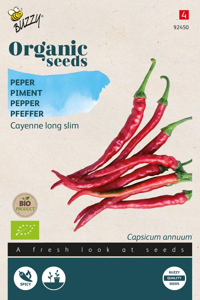 Buzzy Organic Piment Cayenne long slim (BIO) - Ca. 0,25 gr