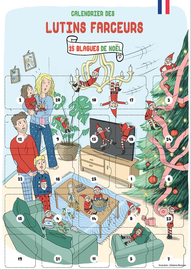 Calendrier de l'avent lutins 25 blagues