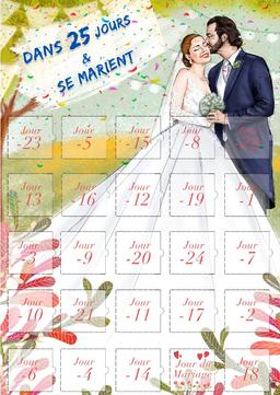 Calendrier de l'avant mariage 25 jours