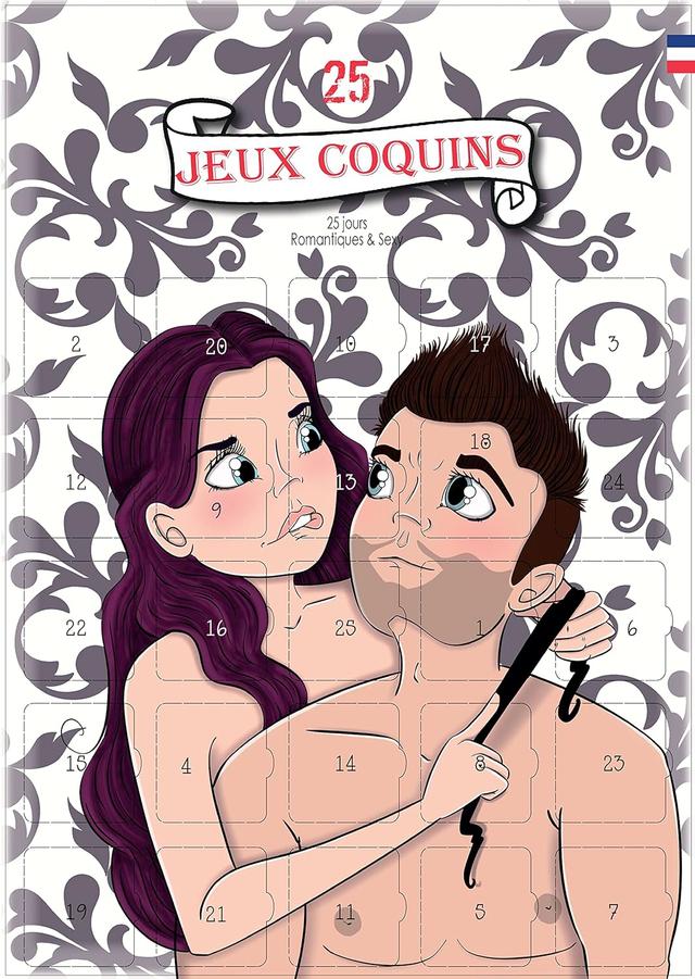 Calendrier couple 25 jeux coquins carte romantique A3