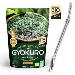 Thé vert Gyokuro 50 g + paille inox avec filtre