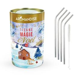 Tisane bio Magie de Noël + 4 pailles en inox