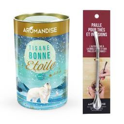 Tisane bonne étoile + paille inox avec filtre