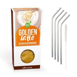 Latte au Curcuma et Gingembre 60 g + 4 pailles en inox