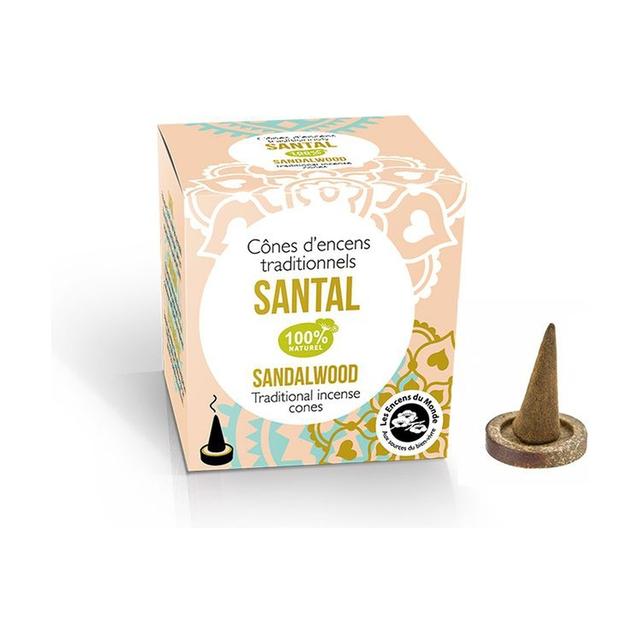 Cônes d'encens indien santal 18 unités (Santal blanc)