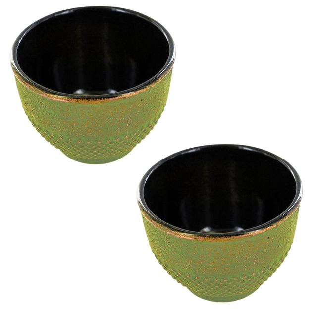 2 tasses en fonte vert et bronze - 0,15 L