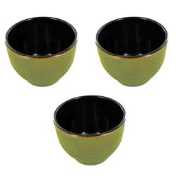 3 tasses en fonte vert et bronze - 0,15 L