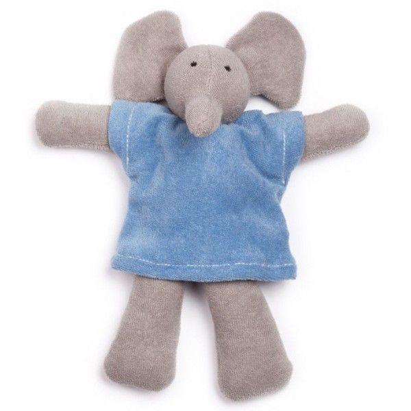 Doudou Peluche Eléphant bleu 23cm Nanchen Natur Coton & Laine