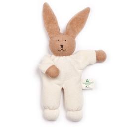 Doudou Hochet Nanchen Natur Lapin Hoppel Coton Bio Eponge  Brun