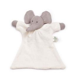 Doudou Plat Nanchen Natur Eléphant Coton Bio Eponge  Gris Ecru