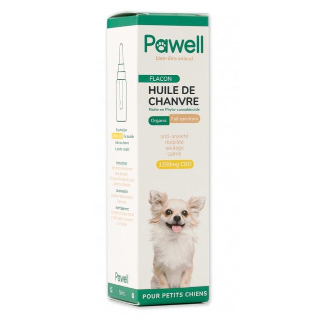 Huile de chanvre Petit Chien 2,5% Cbd - 10 ml - Pawell