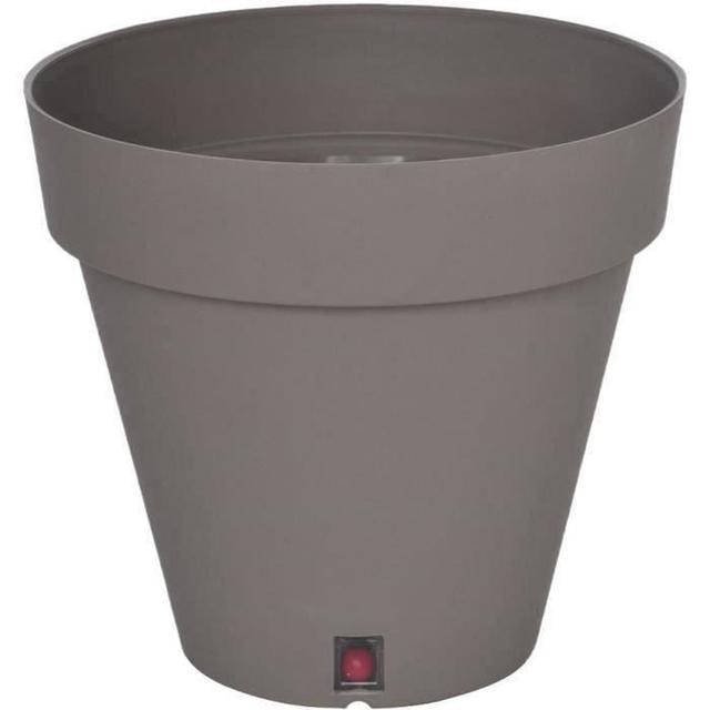 Bac à fleurs rond LOFT - Plastique Ø 30 cm - Taupe