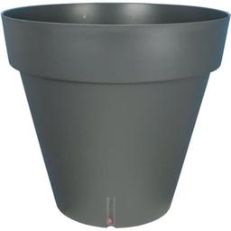 Bac à fleurs rond LOFT - Plastique Ø 40 cm - Gris