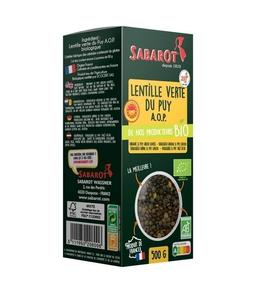 Lentille verte du Puy Bio A.O.P. - étui 500g - Sabarot