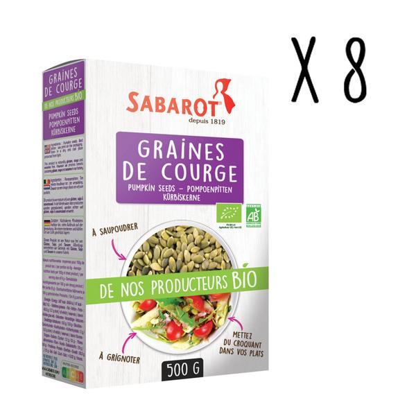 Lot de 8 X Graines de courge Bio - étui 500g - Sabarot