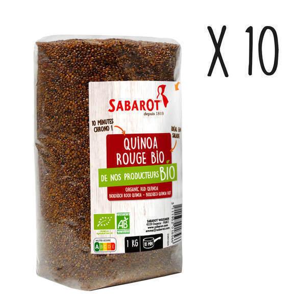 Lot de 10 X Quinoa rouge bio - sachet 1kg - Sabarot