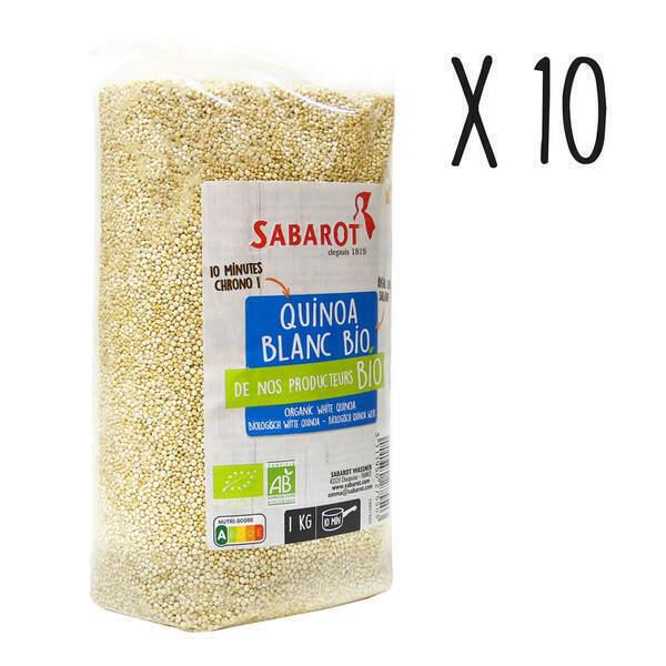 Lot de 10 X Quinoa blanc Bio - sachet 1Kg - Sabarot