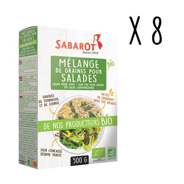 Lot de 8 X Mélange de graines Bio pour Salades 500g - Sabarot