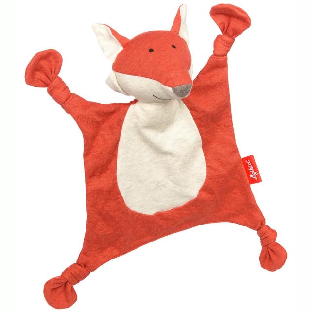 Doudou Renard plat à nœuds Jersey de coton bio Sigikid 26 cm