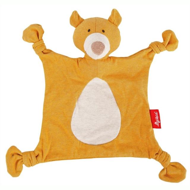 Doudou Ours plat Jersey coton bio Sigikid 26 cm jaune Ocre