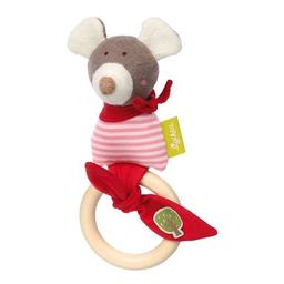 Doudou Hochet Dentition en Bois Sigikid Souris Green 19 cm