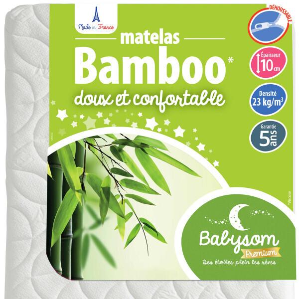 Matelas bébé bamboo 60x120x10 cm | déhoussable