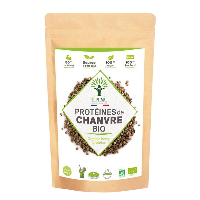 Protéine de Chanvre Bio en Poudre - 50% de Protéines  - 500g