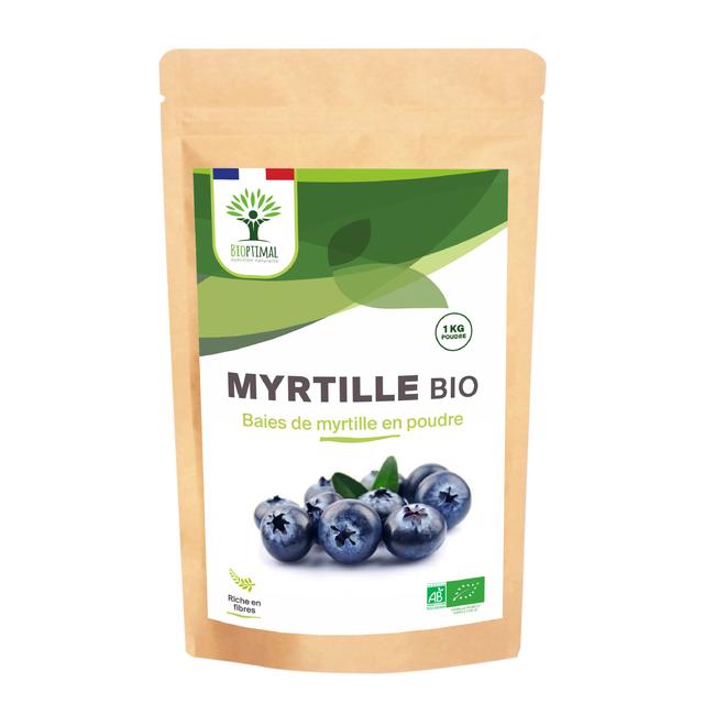 Myrtille en Poudre Bio - Conditionné en France - Vegan - 1KG