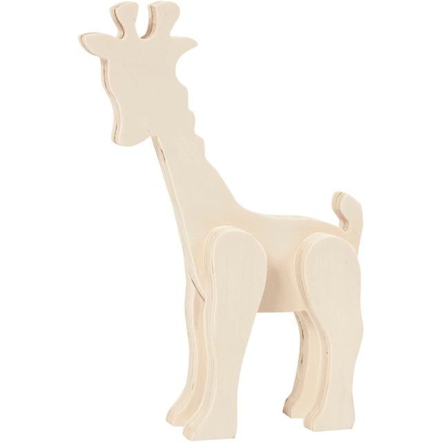 Figurine Girafe en bois à décorer - 14 x 19 cm